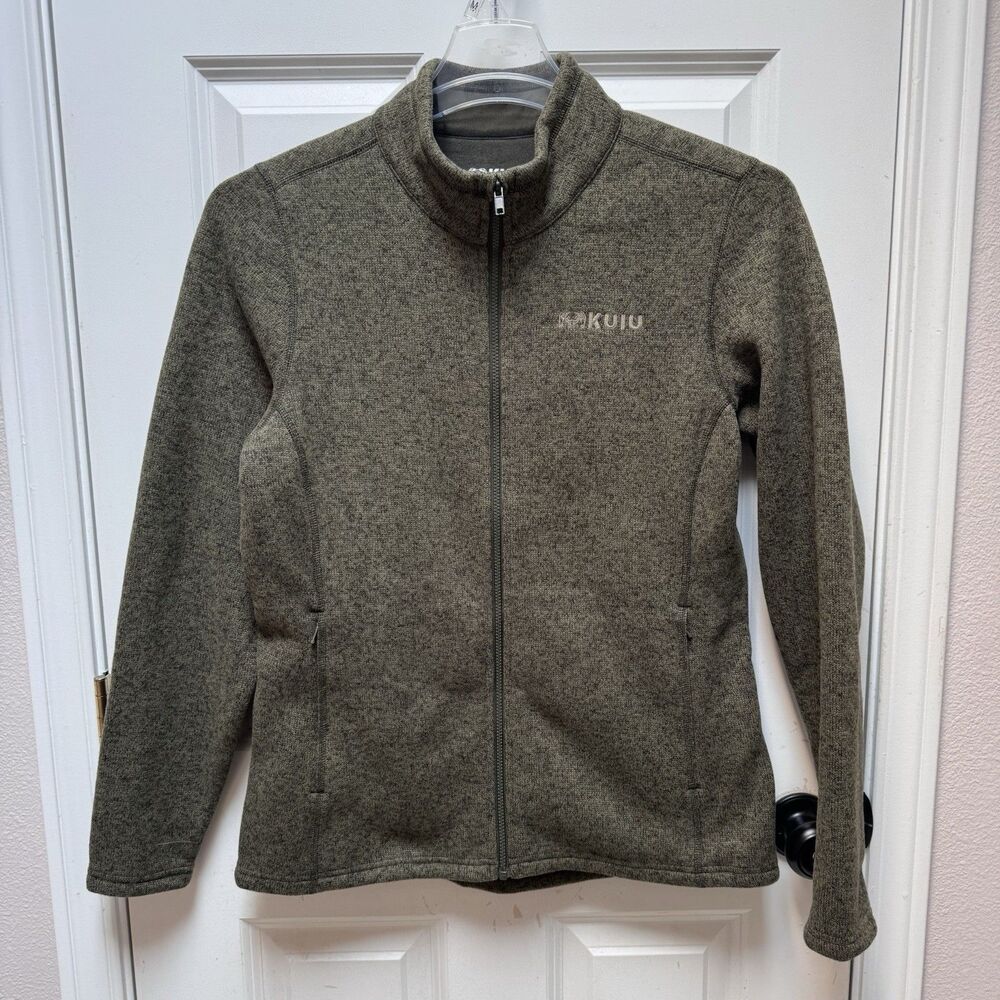 KUIU Fleece Jacket Womens Large Base Camp Green Full Zip Sweater Hunting
